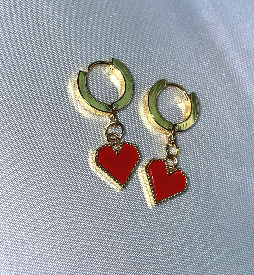 Stainless Steel Corazoncito Dangle Earrings