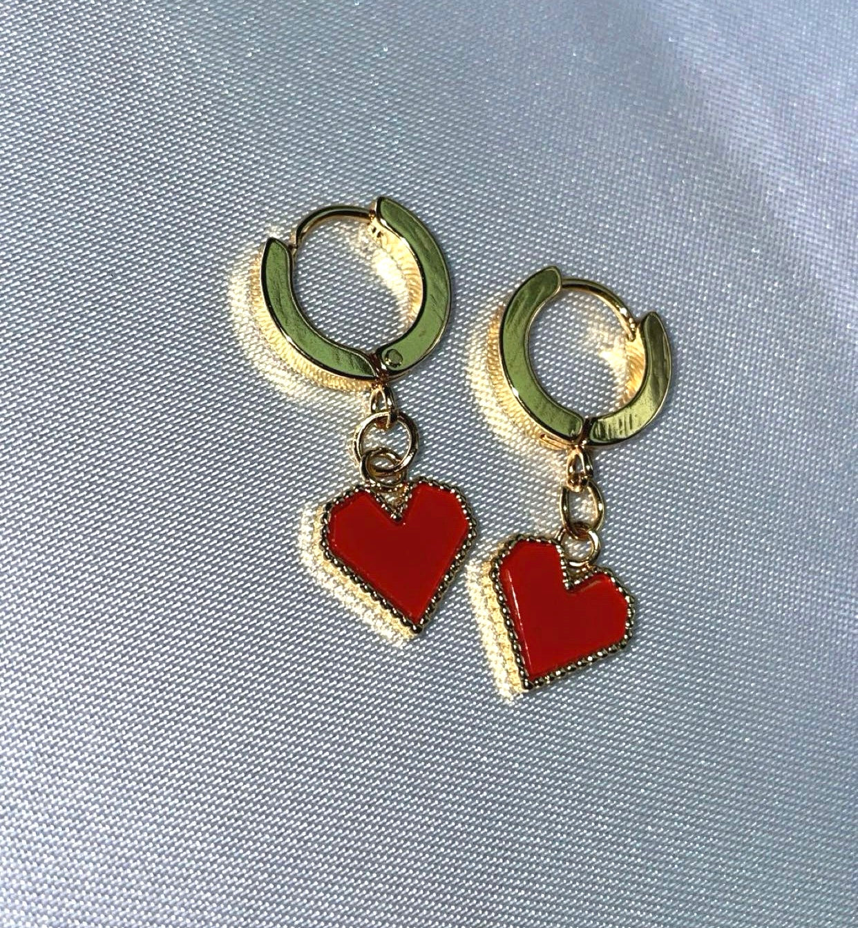 Stainless Steel Corazoncito Dangle Earrings
