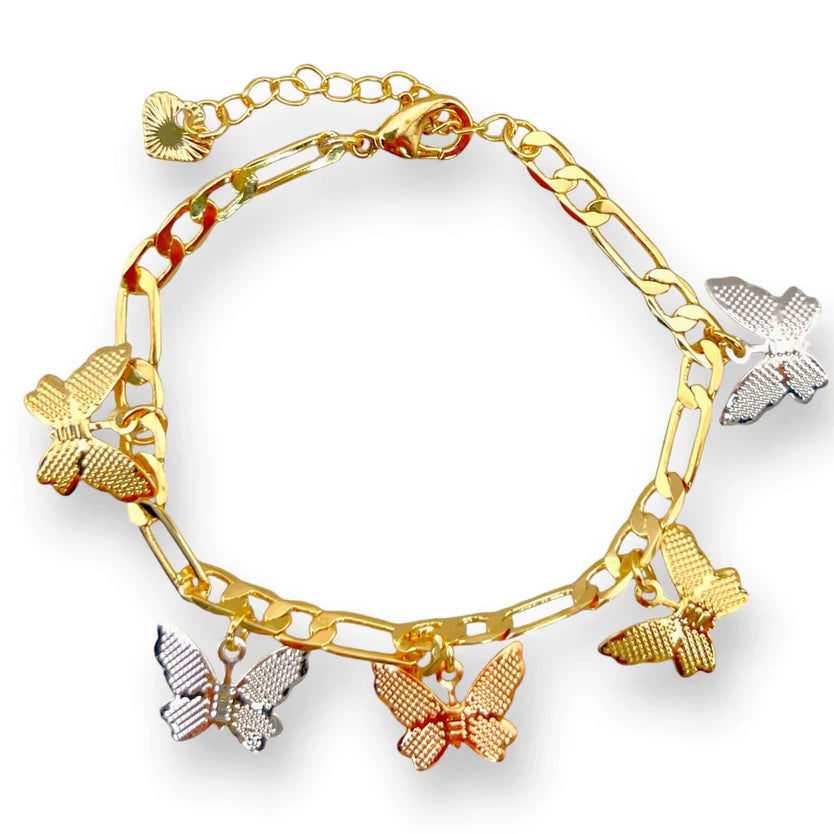Tri Colored Butterflies Bracelet