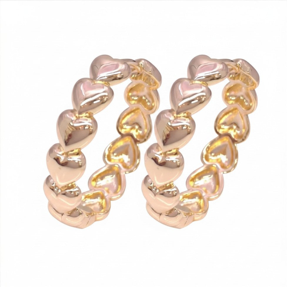 Hearts Go Round Hoop Earrings
